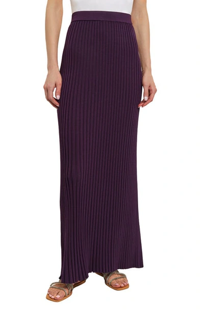 Misook Pleated Knit Skirt In Ultraviolet