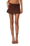 Edikted Lyra Lace Miniskirt In Brown