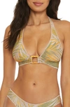 BECCA BALI HAI METALLIC HALTER BIKINI TOP