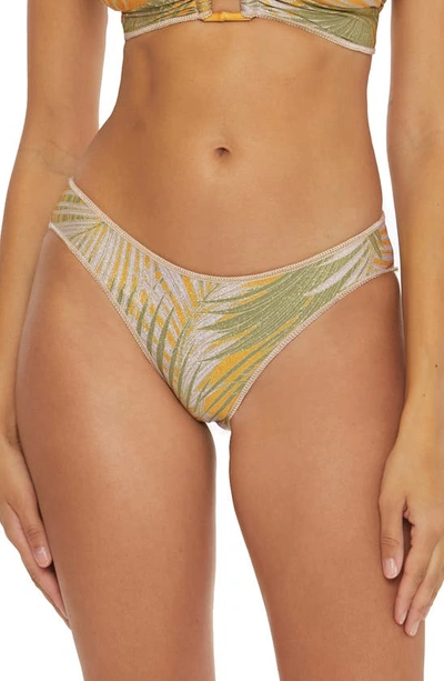 Becca Women's Printed Bali Shirred-back Hipster Metallic Bikini Bottoms In Multi