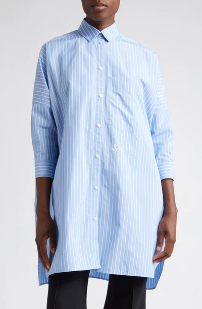 Jil Sander Stripe Oversized Boxy Shirt In Blue Sky