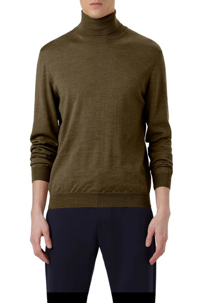 Bugatchi Men's Super Fine Merino Wool Turtleneck In Khaki