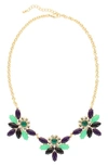 Olivia Welles Shaina Floral Necklace In Gold / Purple