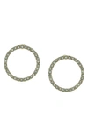 Olivia Welles Crystal Open Circle Stud Earrings In Gold / Clear
