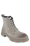 Dkny Men's Perforated Rubber Lug Sole Wingtip Boots In Grey
