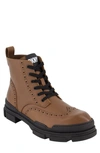 Dkny Men's Perforated Rubber Lug Sole Wingtip Boots In Brown