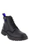Dkny Men's Side Zip Lace Up Rubber Sole Work Boots In Black