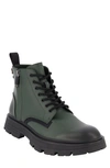 Dkny Men's Side Zip Lace Up Rubber Sole Work Boots In Green
