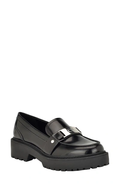 Calvin Klein Sole 35mm Leather Loafers In Black