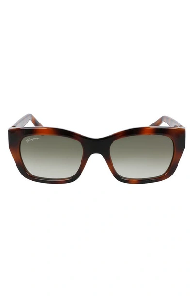 Ferragamo 53mm Rectangular Sunglasses In Brown