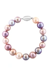Effy Sterling Silver Freshwater Pearl Bracelet In Purple Multi