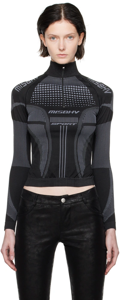 Misbhv Black & Gray Europa Sport Top In Muted Black