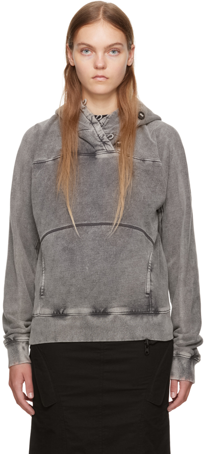 Hyein Seo Button Hoodie Charcoal In Grey