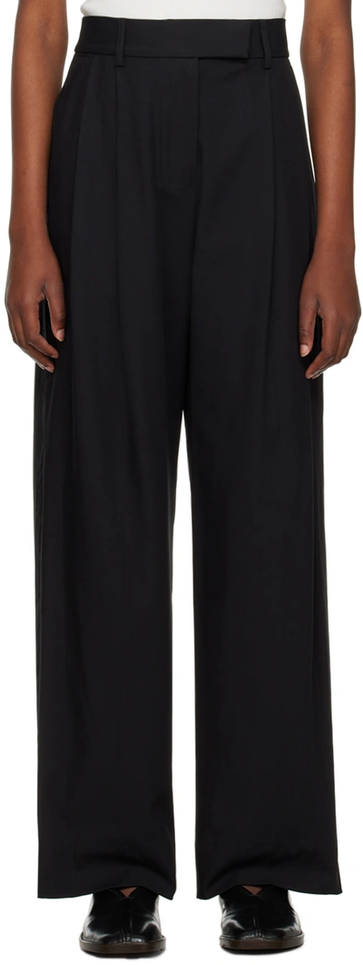 Esse Studios Satin Straight-leg Pants In Black