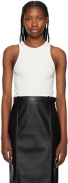 Esse Studios White Rib Tank Top In Ivory