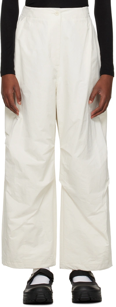 Amomento Off-white Fatigue Trousers In Ecru
