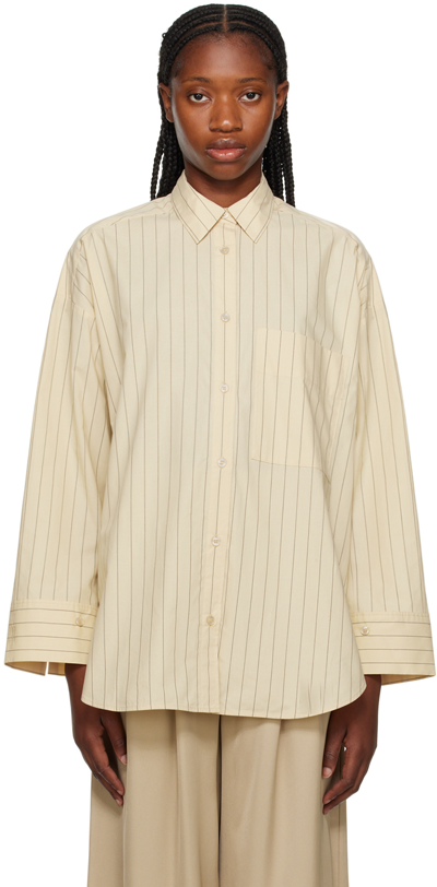 By Malene Birger Derries Striped Oxford Shirt In Beige