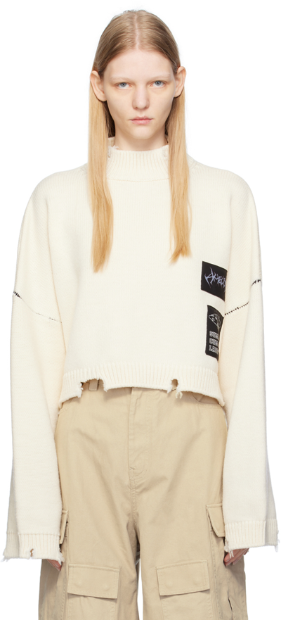 AMBUSH WHITE CROPPED TURTLENECK