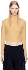Ami Alexandre Mattiussi Beige Brushed Turtleneck In Vanilla Cream/718