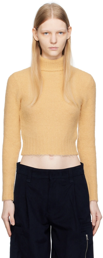 Ami Alexandre Mattiussi Beige Brushed Turtleneck In Vanilla Cream/718