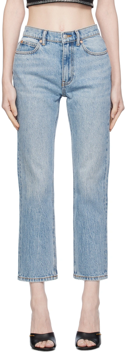 Alexander Wang Blue Stovepipe Jeans In 471a Vintage Indigo