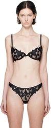 Fleur Du Mal Black Lily Bra In 0100 Black