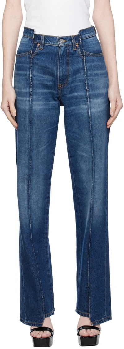 Victoria Beckham Mid-rise Straight-leg Jeans In Dark Vintage Wash