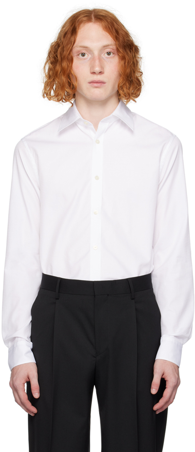 Tiger Of Sweden White Lowan Shirt In 090_pure White