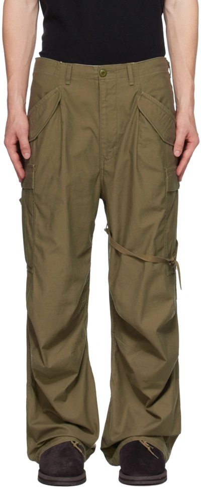 R13 Green Mark Cargo Trousers In Vintage Olive Drab