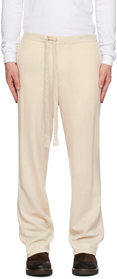 Auralee Off-white Viyella Easy Trousers In 24589209 Ivory White