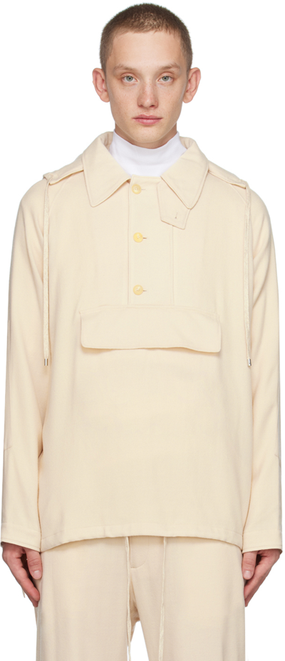 Auralee Off-white Viyella Jacket In 24589200 Ivory White