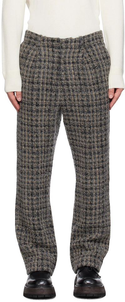 Auralee Gray Homespun Trousers In 24589156 Charcoal Gr