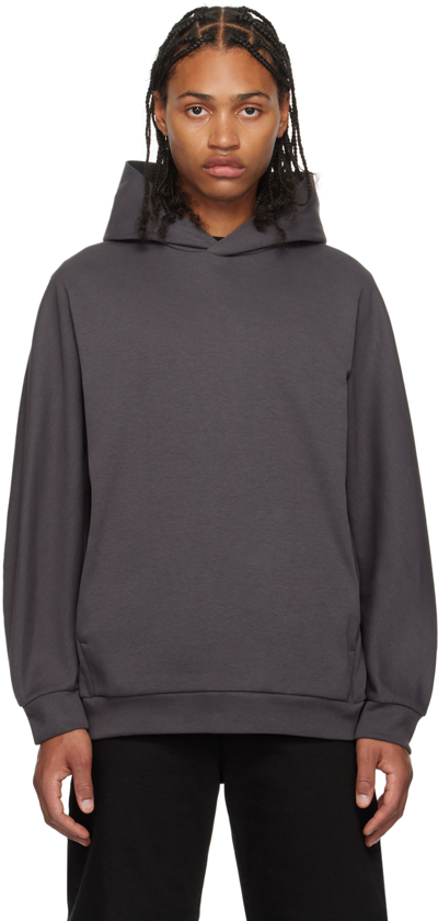 Attachment Grey Paneled Hoodie In D.gray