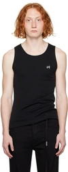 ANN DEMEULEMEESTER BLACK EMBROIDERED TANK TOP