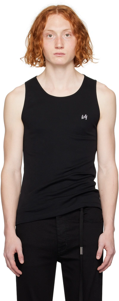 Ann Demeulemeester Man Black Tank Tops