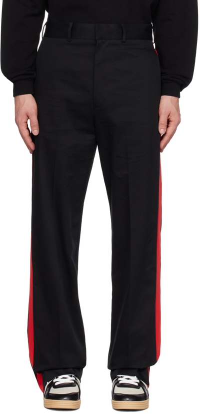 Palm Angels X Haas F1 Racing Stripe-detail Straight-leg Trousers In Black