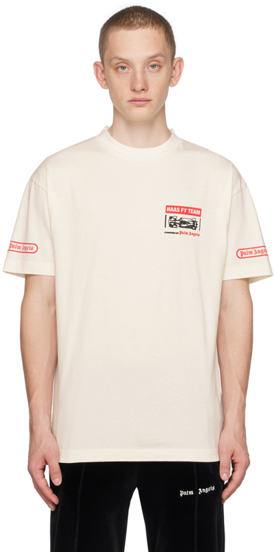 Palm Angels Off-white Moneygram Haas F1 Edition T-shirt In White Black