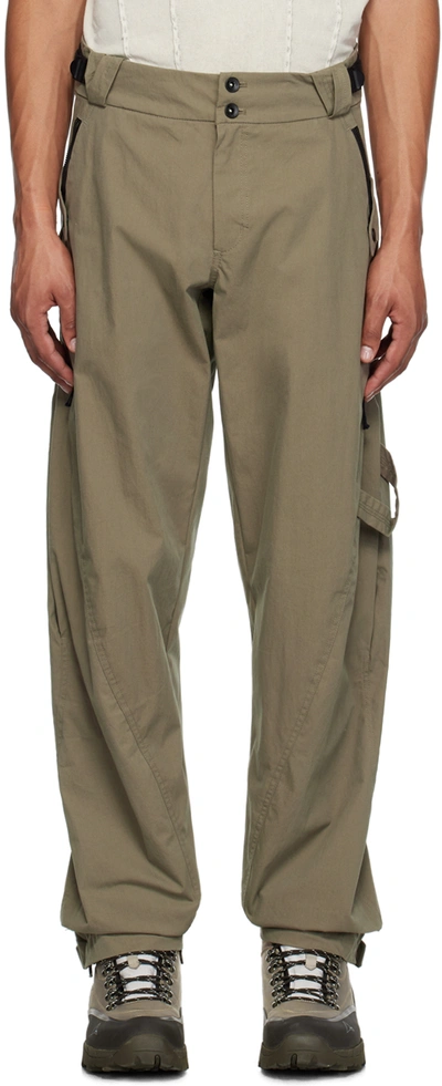 Hyein Seo Taupe Cinch Trousers In Green