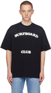 STOCKHOLM SURFBOARD CLUB BLACK PRINTED T-SHIRT