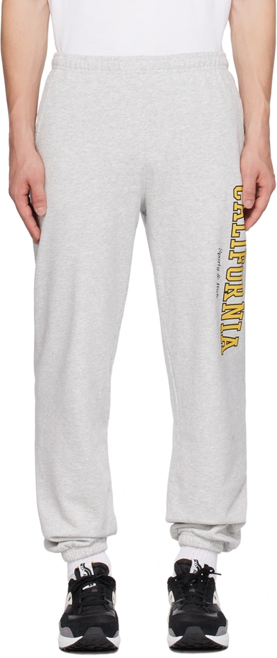 Sporty And Rich Gray 'california' Sweatpants In Heather Gray