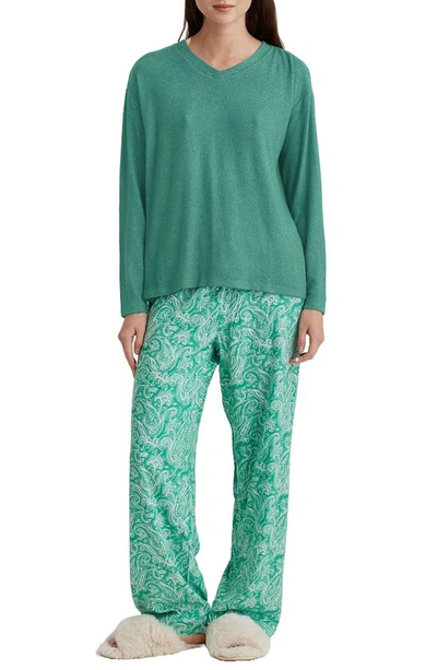 Papinelle Feather Soft Long Sleeve Pajamas In Spearmint