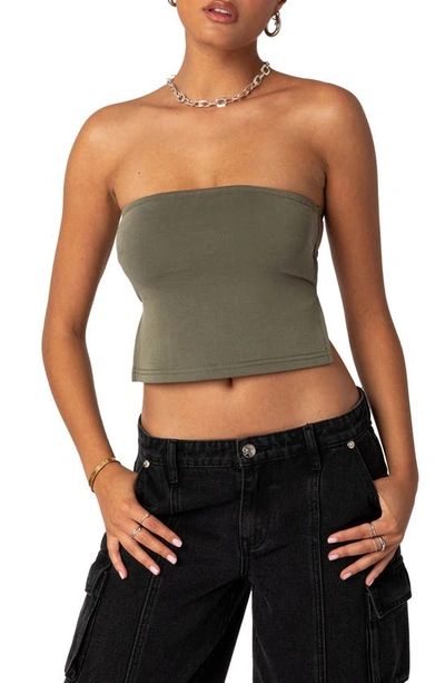 Edikted Tao Open Back Tube Top In Olive