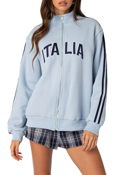 Edikted Women's Italy Sweatshirt In Light-blue