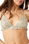 Free People Gold Rush Sequin Bralette In Gold Combo