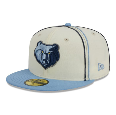 New Era Cream/light Blue Memphis Grizzlies Piping 2-tone 59fifty Fitted Hat