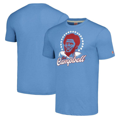 Homage Earl Campbell Light Blue Houston Oilers Retired Player Caricature Tri-blend T-shirt