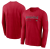 NIKE NIKE RED TAMPA BAY BUCCANEERS SIDELINE INFOGRAPH LOCK UP PERFORMANCE LONG SLEEVE T-SHIRT