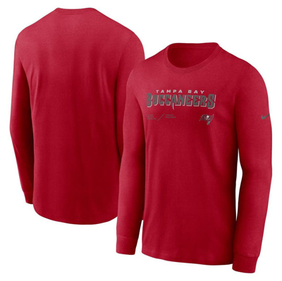 Nike Men's Dri-fit Infograph Lockup (nfl Tampa Bay Buccaneers) Long-sleeve T-shirt In Red