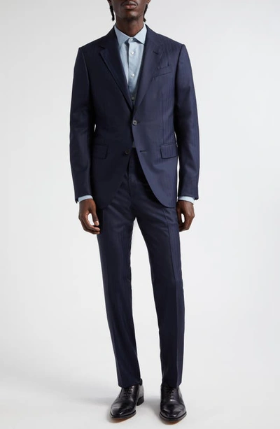 Zegna Pure Wool Suit In Navy
