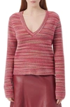 Atm Anthony Thomas Melillo Space Dye V-neck Sweater In Multi